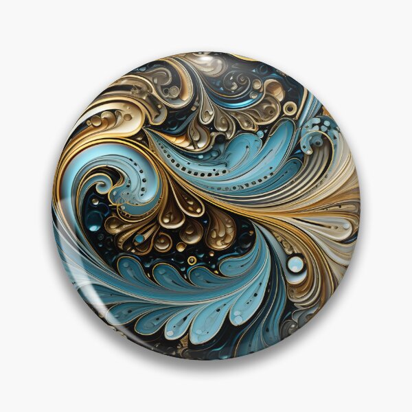 Item preview, blue and gold ornate textured print designed and sold by dcrc.