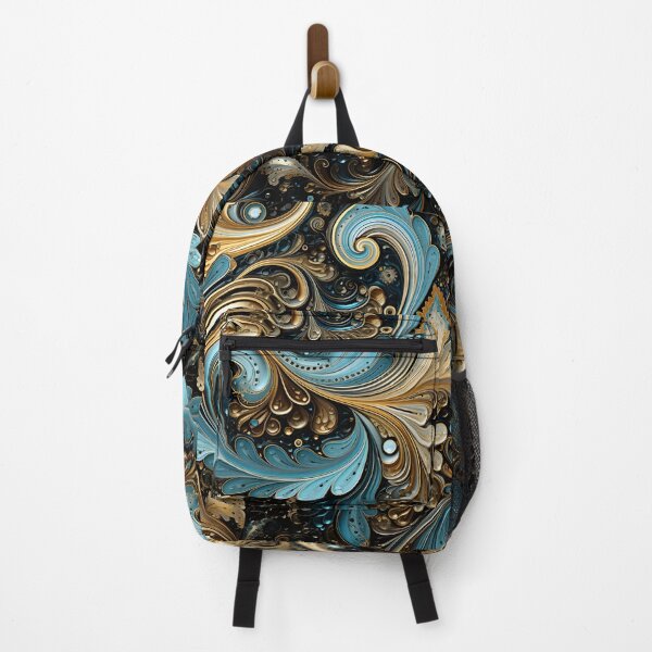 Item preview, blue and gold ornate textured print designed and sold by dcrc.