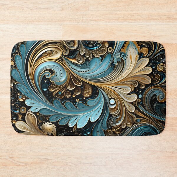 Item preview, blue and gold ornate textured print designed and sold by dcrc.