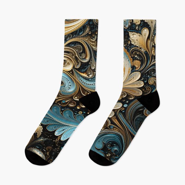 Item preview, blue and gold ornate textured print designed and sold by dcrc.