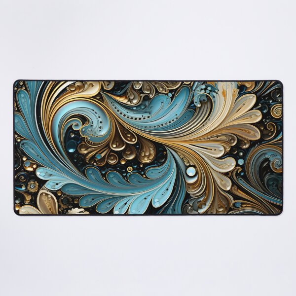 Item preview, blue and gold ornate textured print designed and sold by dcrc.