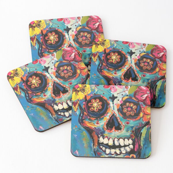 Item preview, Floral Fervor: The Vibrant Skull designed and sold by Digital Dreamsmiths.