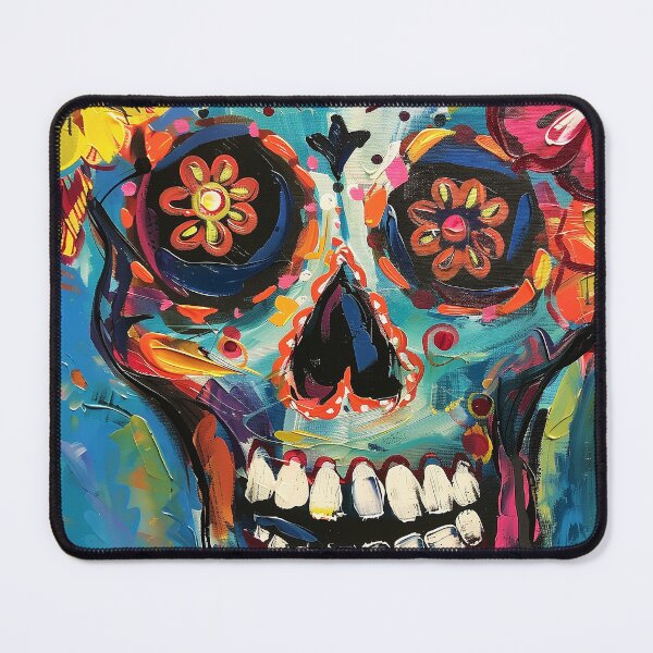 Item preview, Floral Fervor: The Vibrant Skull designed and sold by Digital Dreamsmiths.