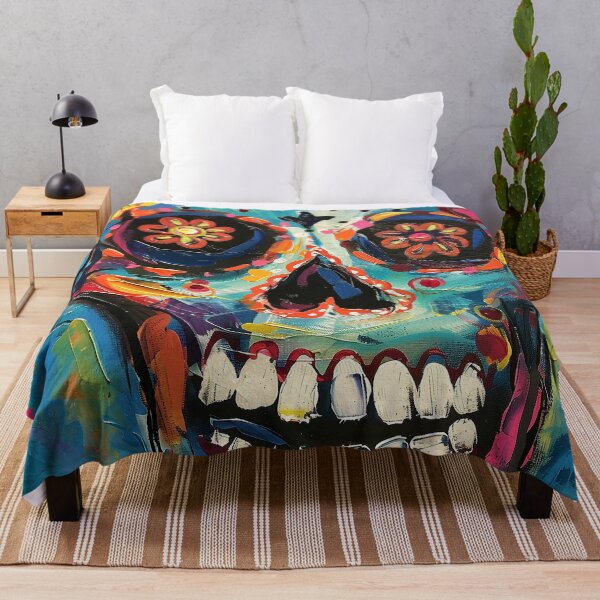 Item preview, Floral Fervor: The Vibrant Skull designed and sold by Digital Dreamsmiths.
