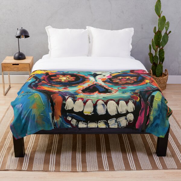 Item preview, Floral Fervor: The Vibrant Skull designed and sold by Digital Dreamsmiths.