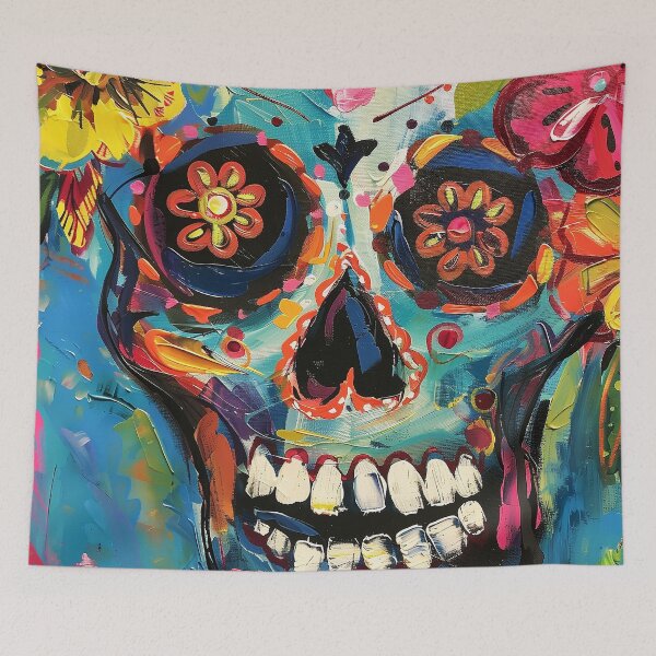 Item preview, Floral Fervor: The Vibrant Skull designed and sold by Digital Dreamsmiths.