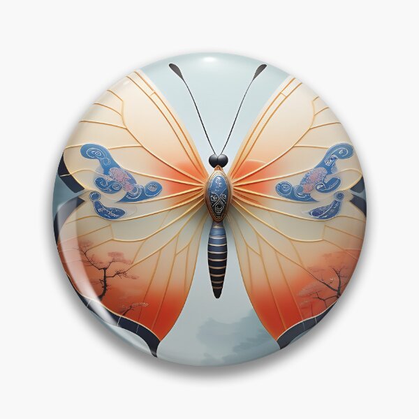 Item preview, A Chinese moon butterfly with translucent wings, revealing miniature Chinese landscape motifs designed and sold by IAmagineFR.