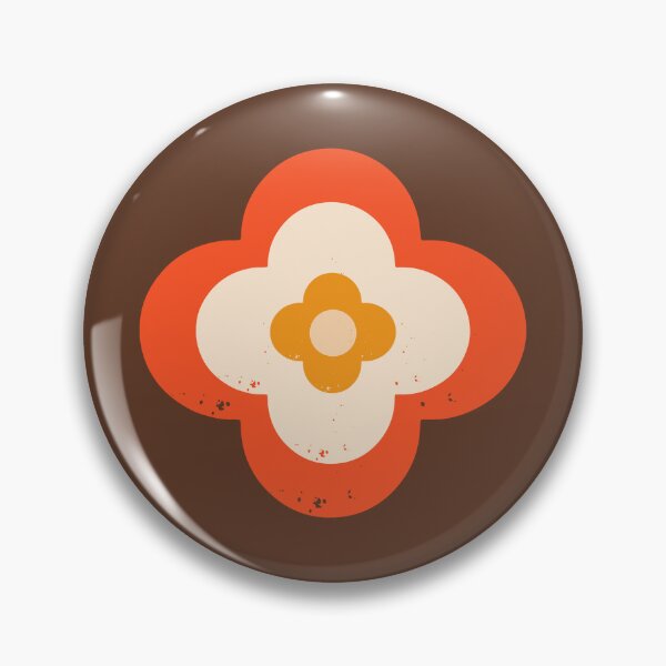 Item preview, Mod 70s Floral Daisy Orange - Mid Century Floral  designed and sold by susycosta.