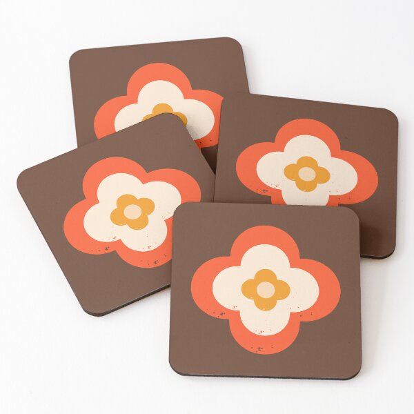 Item preview, Mod 70s Floral Daisy Orange - Mid Century Floral  designed and sold by susycosta.