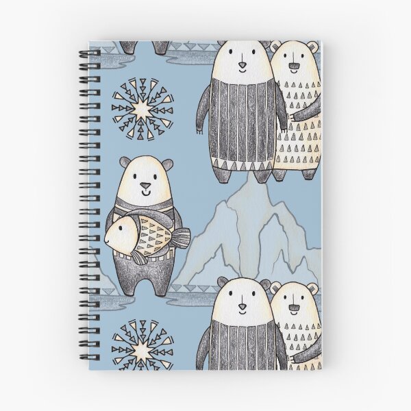 Item preview, Cute Polar Bears family hand drawn pattern on the blue background. designed and sold by NadyaSaen.