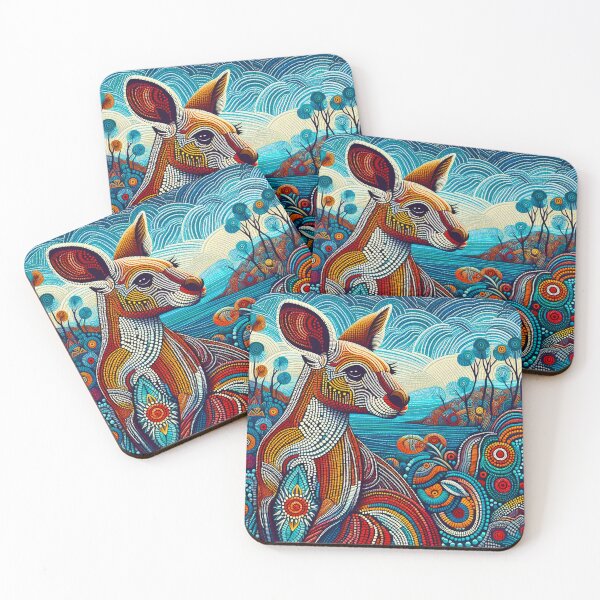 Item preview, Aboriginal Dot Art Kangaroo designed and sold by EdgyEdgeArt.