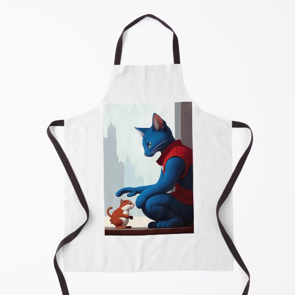 Item preview, blue cat with red mouse designed and sold by pretty-Designed.
