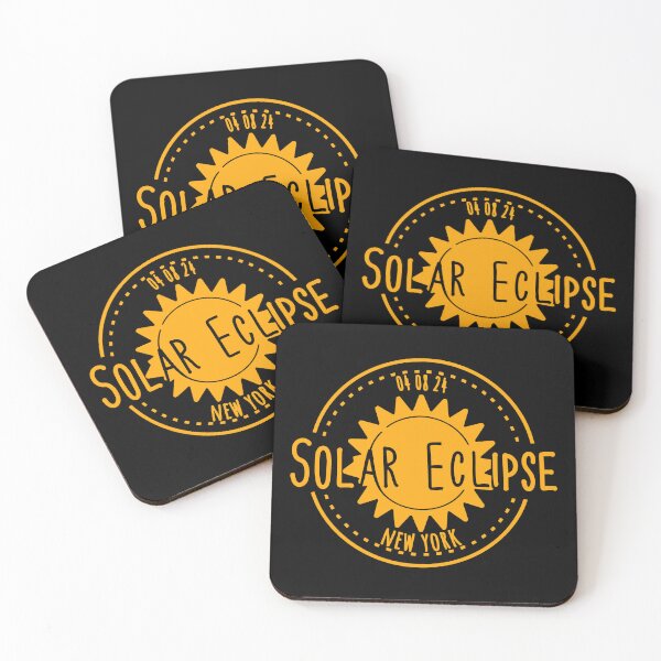 Item preview, New York 040824 Total Solar Eclipse 2024 - in orange yellow designed and sold by EmeraldeaArt.
