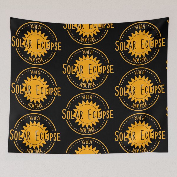 Item preview, New York 040824 Total Solar Eclipse 2024 - in orange yellow designed and sold by EmeraldeaArt.