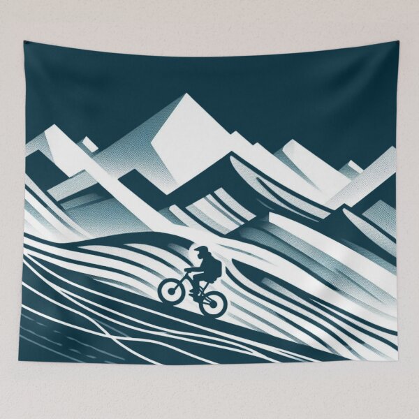 Item preview, Riding the Mountain Bike Uphill designed and sold by Gaborai.