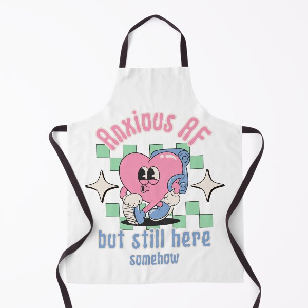 Item preview, Anxious AF but still here - Retro Heart Mental Health designed and sold by stumblingdesign.