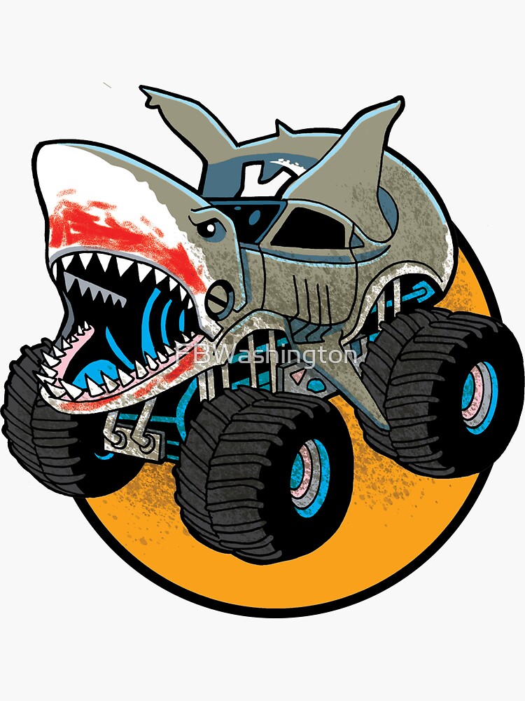 Thumbnail 3 of 3, Sticker, Copy of Kaiju Truck Meganur designed and sold by FBWashington.