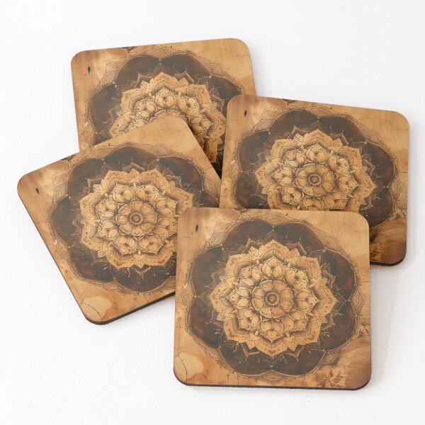 Item preview, Flower of life in pyrography in vintage style, wooden mandala. designed and sold by David-CoBo.