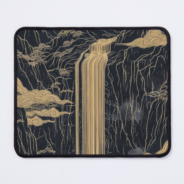 Artikelvorschau, Abstrakte Illustration eines Wasserfalls in einer stimmungsvollen Landschaft entworfen und verkauft von JuanmaLW.