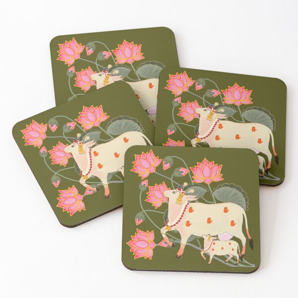 Item preview, Pichwai Art/Painting - Cow and Calf/Mother and Child/ House Warming/Indian Marriage/Wedding  designed and sold by ShreecreatE.