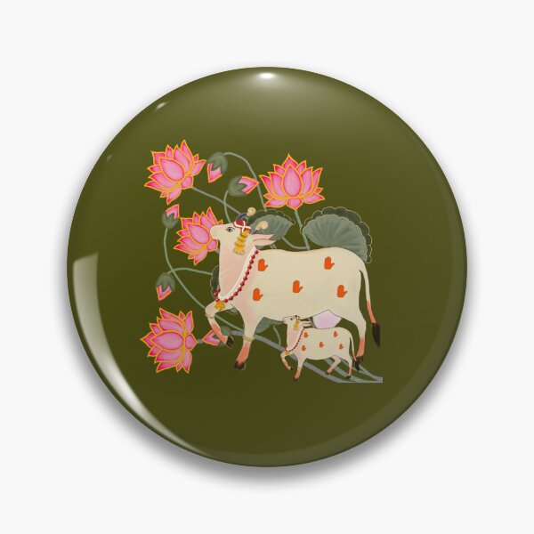 Item preview, Pichwai Art/Painting - Cow and Calf/Mother and Child/ House Warming/Indian Marriage/Wedding  designed and sold by ShreecreatE.
