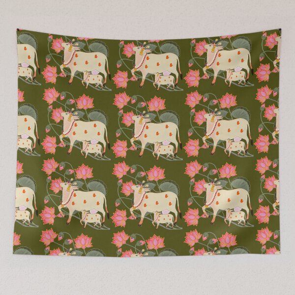 Item preview, Pichwai Art/Painting - Cow and Calf/Mother and Child/ House Warming/Indian Marriage/Wedding  designed and sold by ShreecreatE.