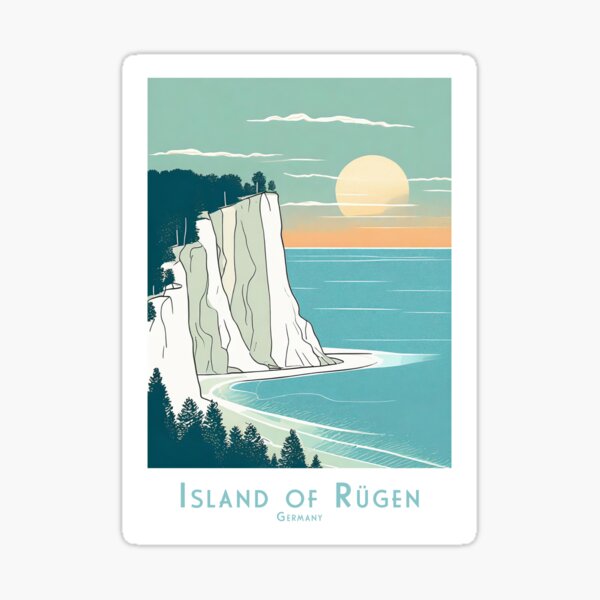 Item preview, Vintage travel poster Rügen - Minimalist retro design for Baltic Sea lovers designed and sold by pod24.