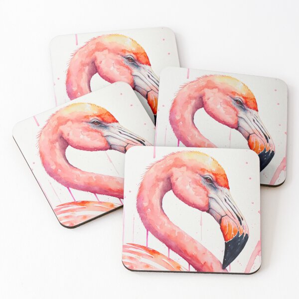 Artikelvorschau, Rosa Flamingo-Aquarellmalerei entworfen und verkauft von AdamesArtStudio.