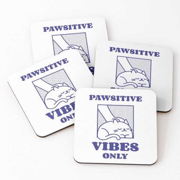 Item preview, Pawsitive Vibes - Retro Cat Pun designed and sold by stumblingdesign.