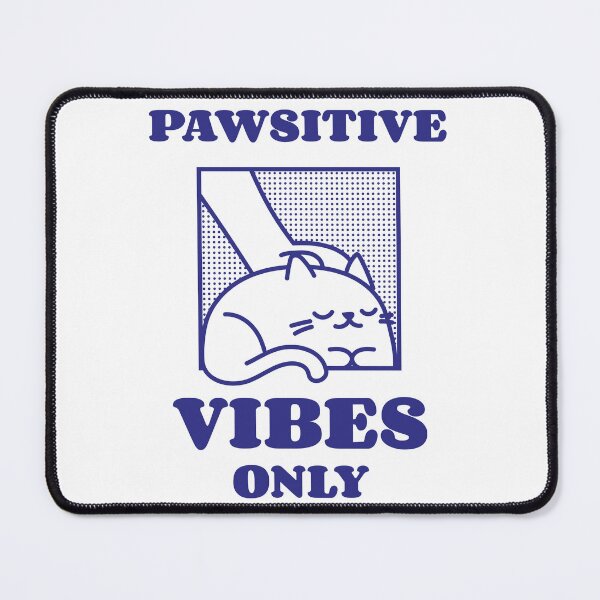 Item preview, Pawsitive Vibes - Retro Cat Pun designed and sold by stumblingdesign.