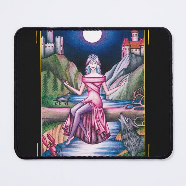 Item preview, The Moon with card frame, Arcanum of the Sortilegium tarot designed and sold by NataliaVelezArt.