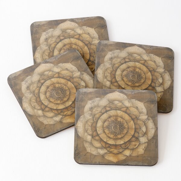 Item preview, Flower of life pyrographed in vintage style, wooden mandala. designed and sold by David-CoBo.