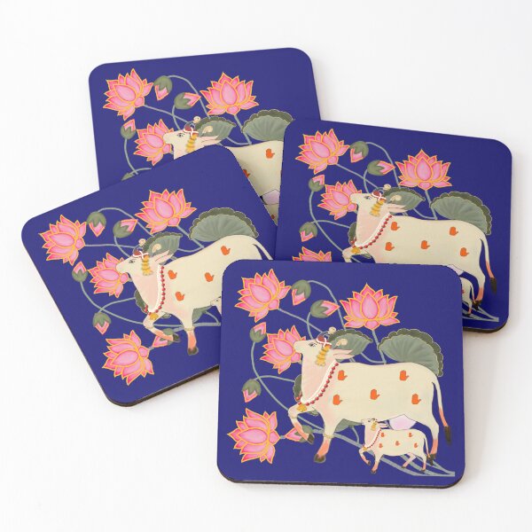 Item preview, Pichwai Art/Painting - Cow and Calf/Mother and Child/ House Warming/Indian Marriage/Wedding  designed and sold by ShreecreatE.