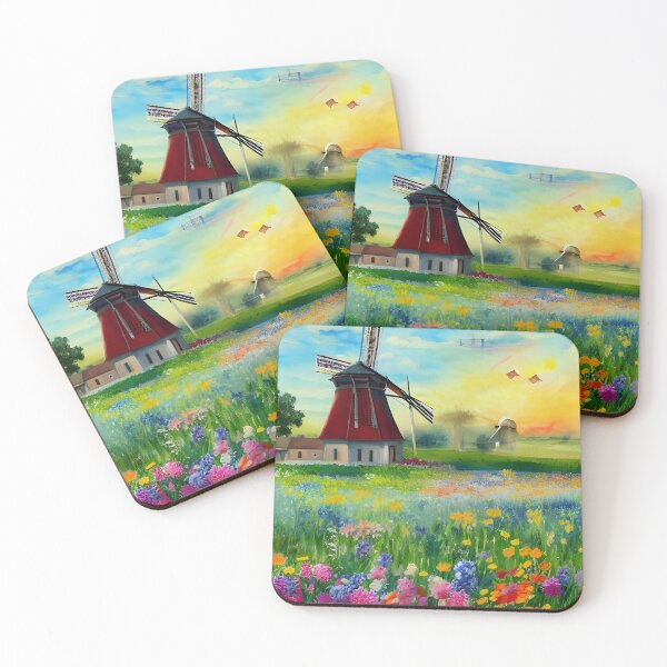 Item preview, Windmill In A Field Of Flowers designed and sold by Paw's Arts.