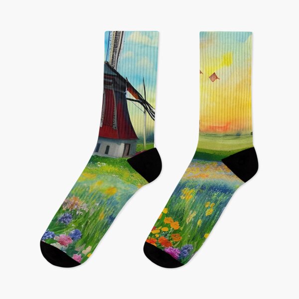 Item preview, Windmill In A Field Of Flowers designed and sold by Paw's Arts.