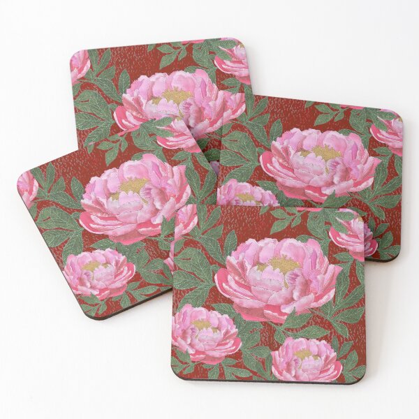 Item preview, Peony on raspberry designed and sold by SCRAPPLIQUE.