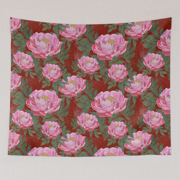 Item preview, Peony on raspberry designed and sold by SCRAPPLIQUE.