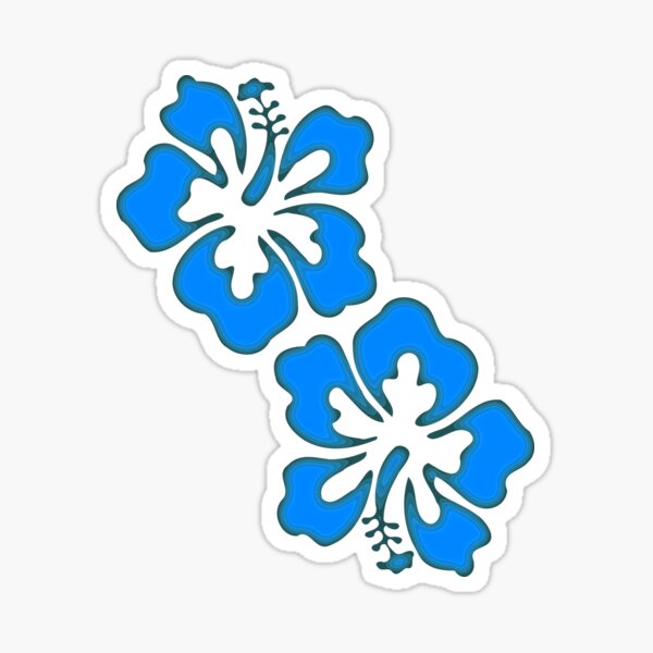 Tropical Flower Stickers Redbubble - blue hawaiian flower necklace roblox