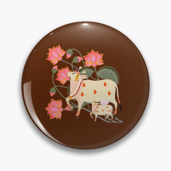 Item preview, Pichwai Art/Painting - Cow and Calf/Mother and Child/ House Warming/Indian Marriage/Wedding  designed and sold by ShreecreatE.