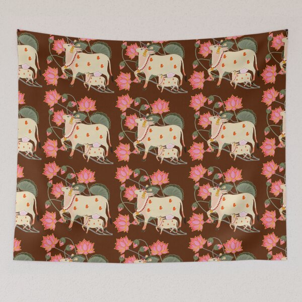 Item preview, Pichwai Art/Painting - Cow and Calf/Mother and Child/ House Warming/Indian Marriage/Wedding  designed and sold by ShreecreatE.