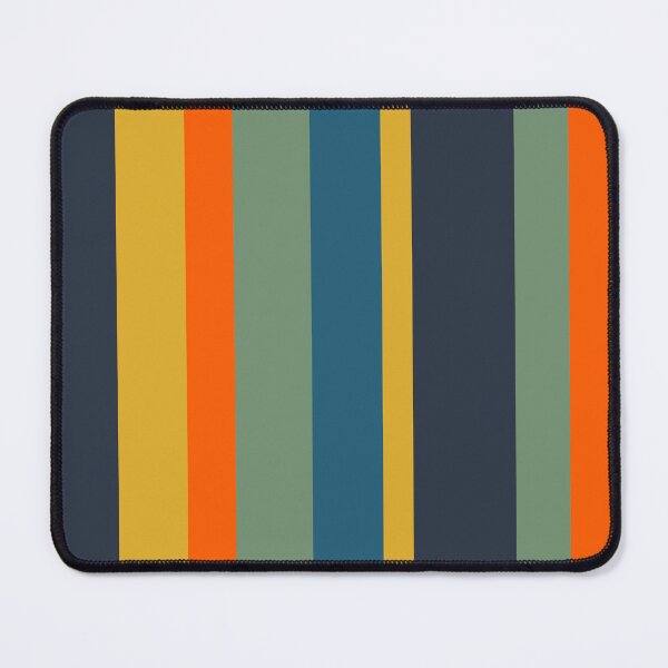 Item preview, Retro Modern Vertical Stripe Pattern Blue Sage Orange Mustard designed and sold by kierkegaard.