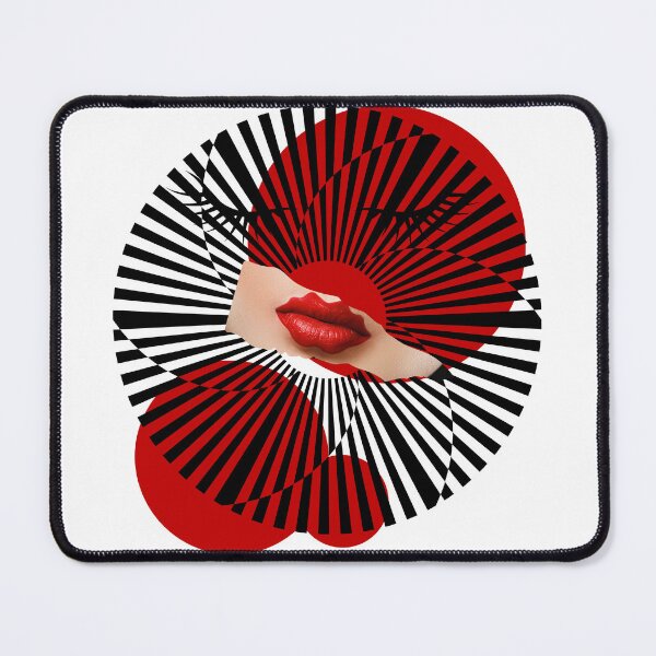 Item preview, Ilusión Óptica en líneas de dibujo | Fusión Artística | Labios y ojos de mujer designed and sold by brynatshop.