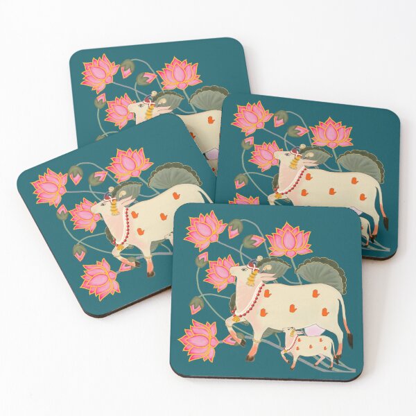 Item preview, Pichwai Art/Painting - Cow and Calf/Mother and Child/ House Warming/Indian Marriage/Wedding  designed and sold by ShreecreatE.