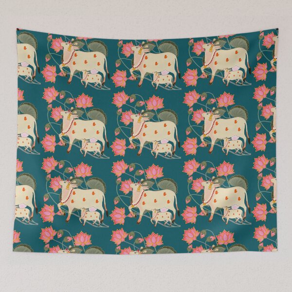Item preview, Pichwai Art/Painting - Cow and Calf/Mother and Child/ House Warming/Indian Marriage/Wedding  designed and sold by ShreecreatE.
