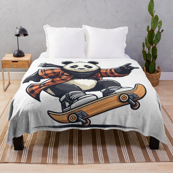 Item preview, Adventurous Panda Skateboarding designed and sold by Colorful Dreams.