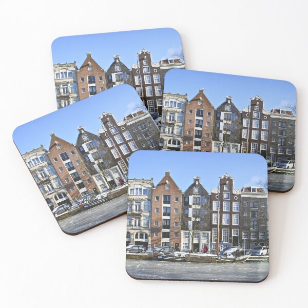 Item preview, Capturing Amsterdam's Winter Charm: Frozen Canal and Quaint Merchant Houses designed and sold by InbalTurShalom.