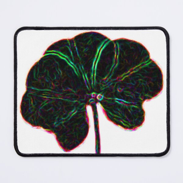 Item preview, Dark Rainbow Neon Abstract Black Real 5 Leaf Clover White BG designed and sold by kattakitty.