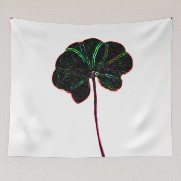 Item preview, Dark Rainbow Neon Abstract Black Real 5 Leaf Clover White BG designed and sold by kattakitty.