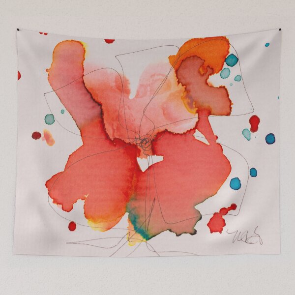 Item preview, Freeform Flower: Reds & Blue designed and sold by Melissa Gerhold.