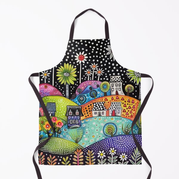 Item preview, Colorful Polka Dot Landscape Folk Art Style designed and sold by Neika Shimm Designs.